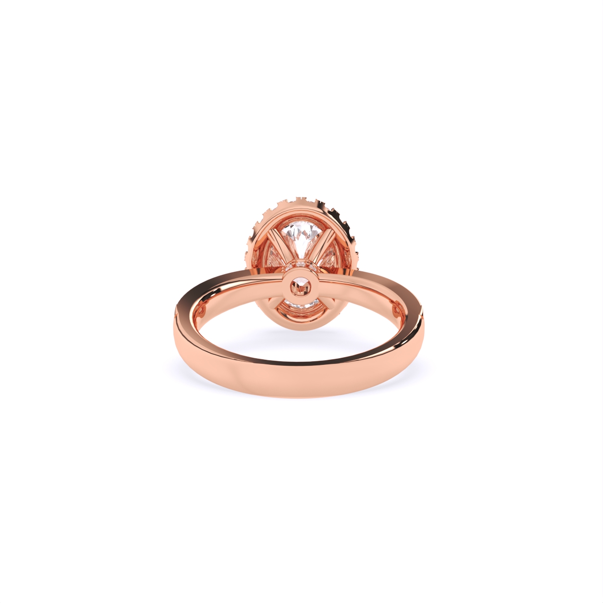 Oval Halo lab Grown Solitaire Accents Ring