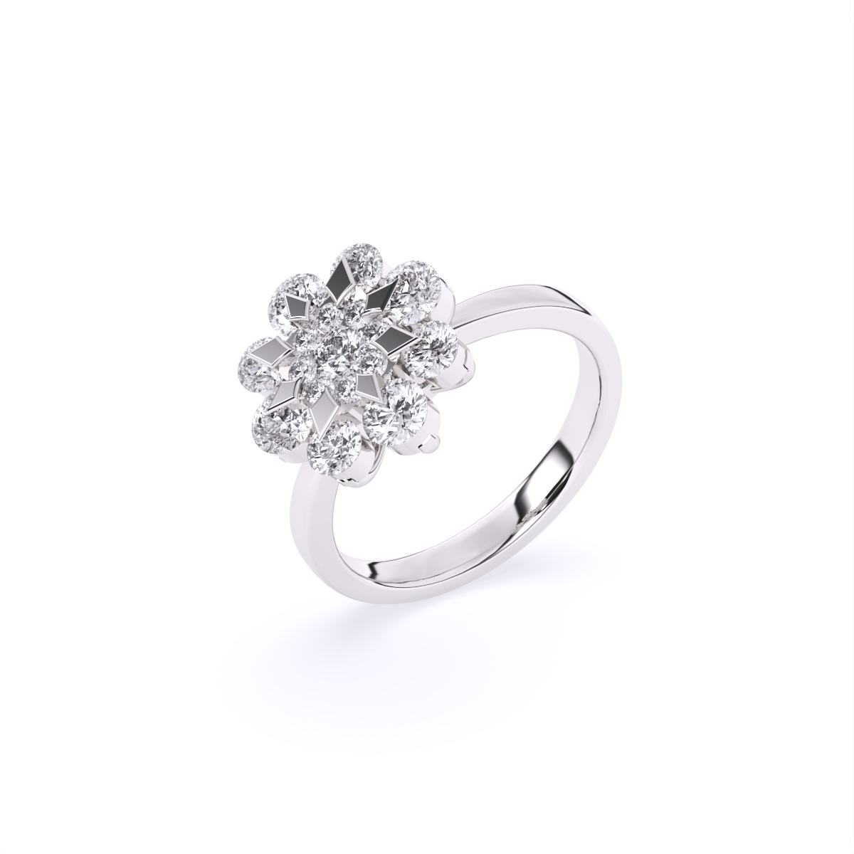 Round Flower Style lab Diamond Ring