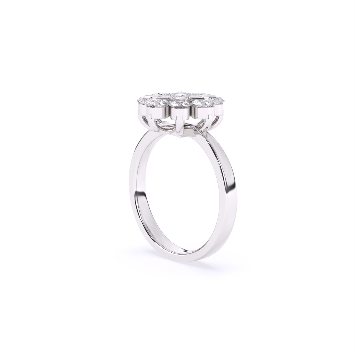 Round Flower Style lab Diamond Ring