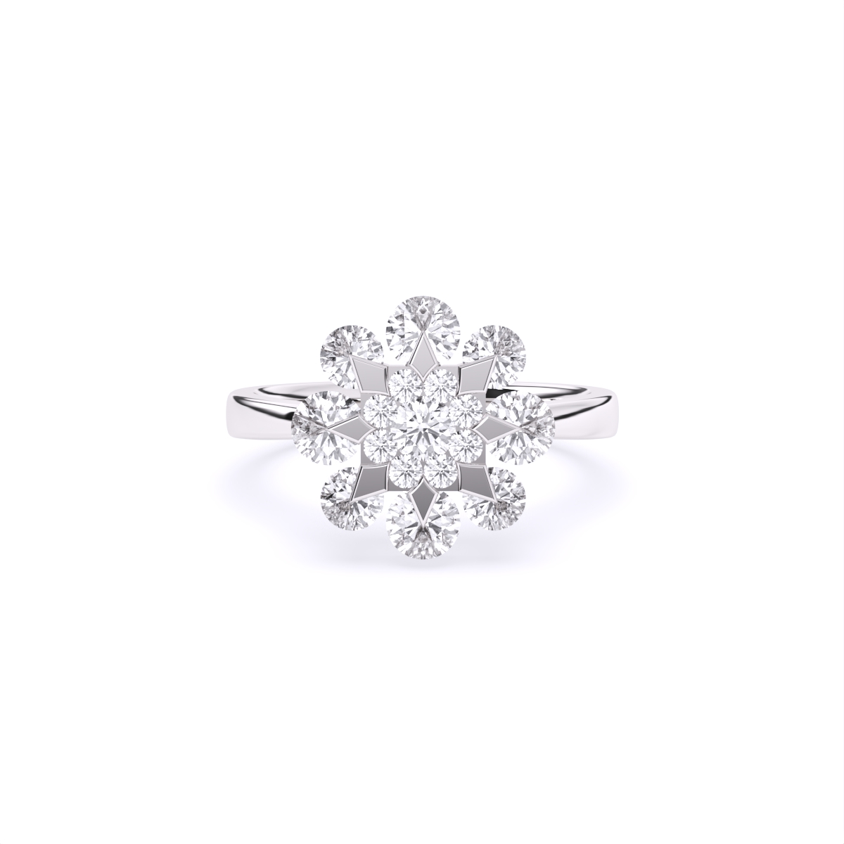 Round Flower Style lab Diamond Ring
