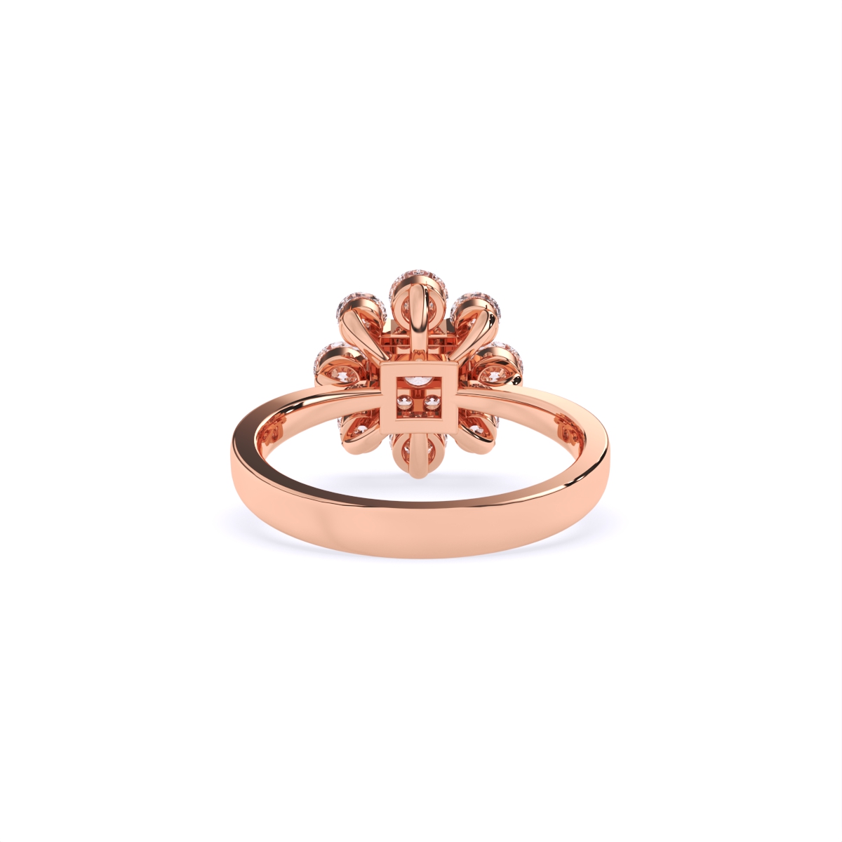 Round Flower Style lab Diamond Ring