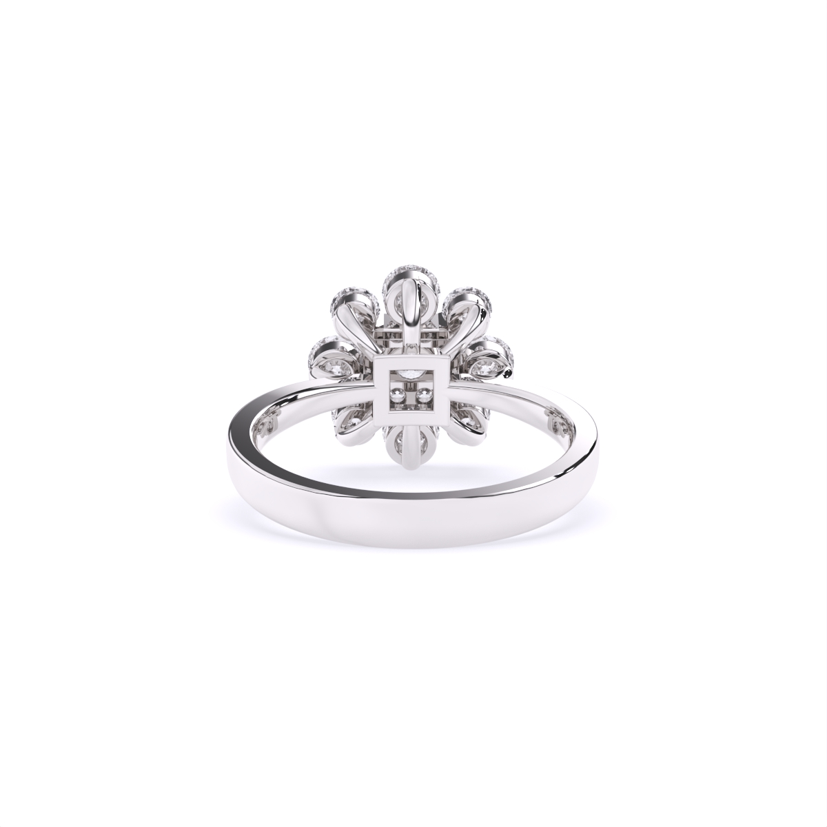 Round Flower Style lab Diamond Ring