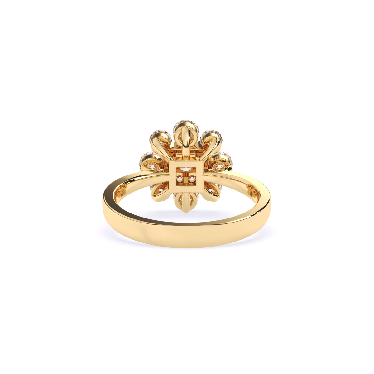 Round Flower Style lab Diamond Ring
