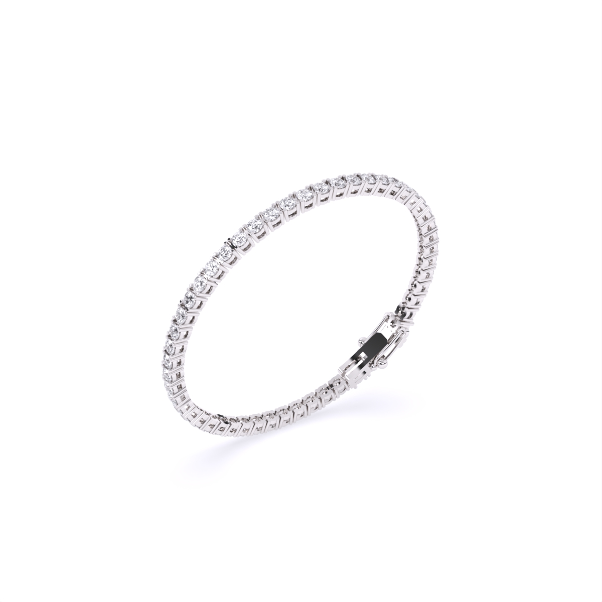 14K Gold Round Solitaire Tennis Bracelet