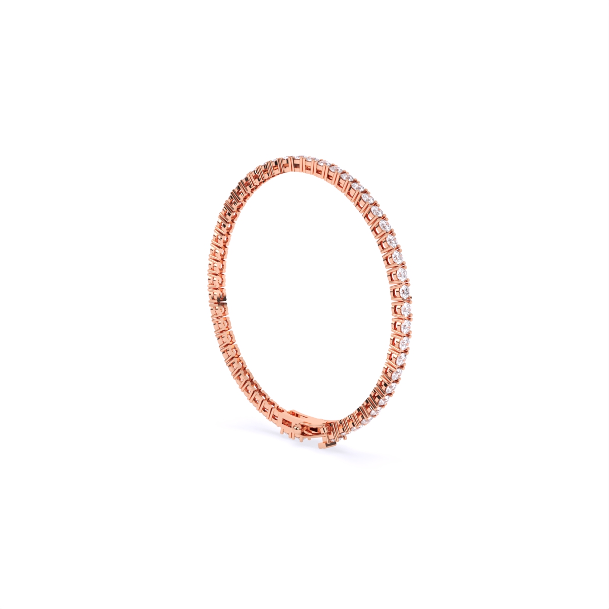 14K Gold Round Solitaire Tennis Bracelet