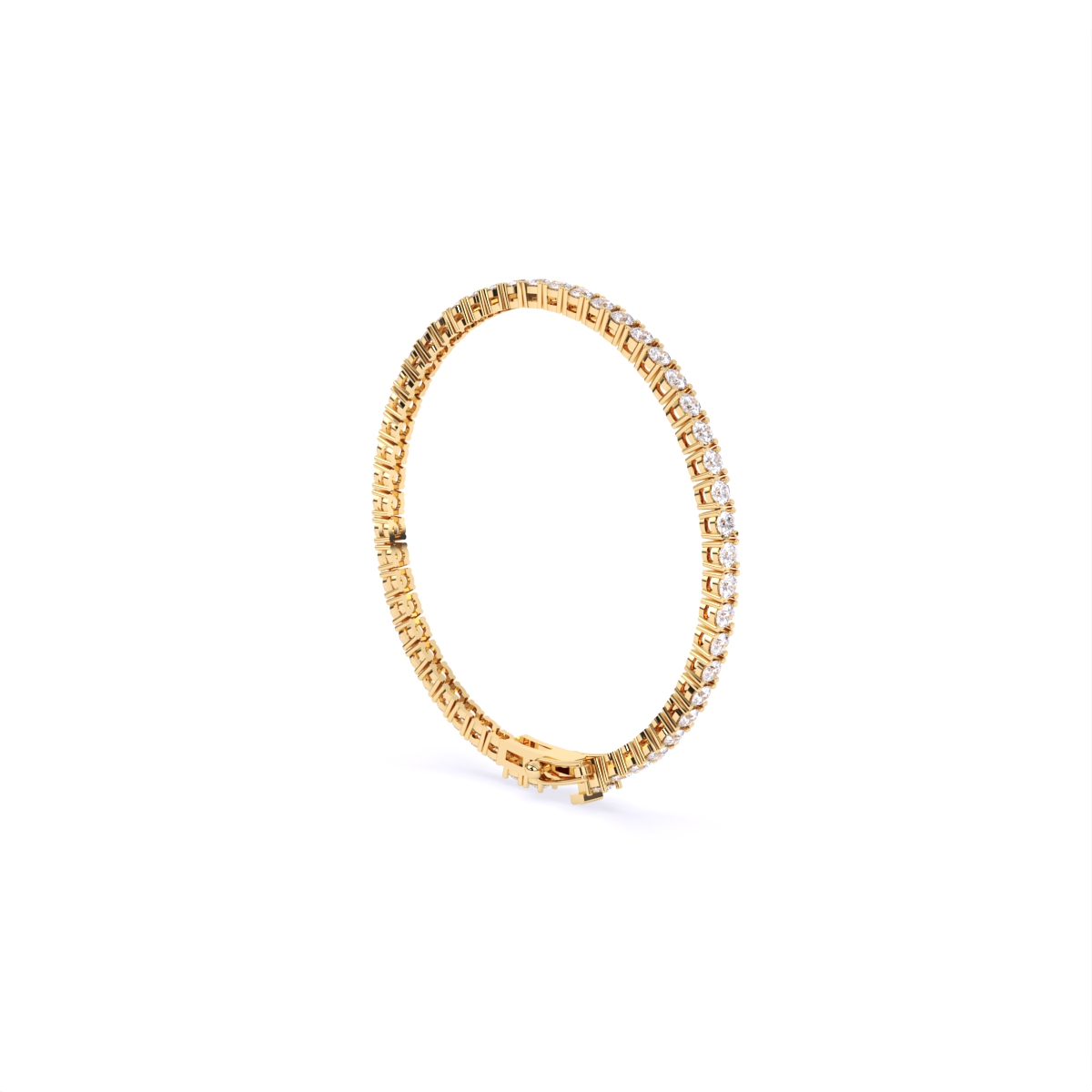 14K Gold Round Solitaire Tennis Bracelet