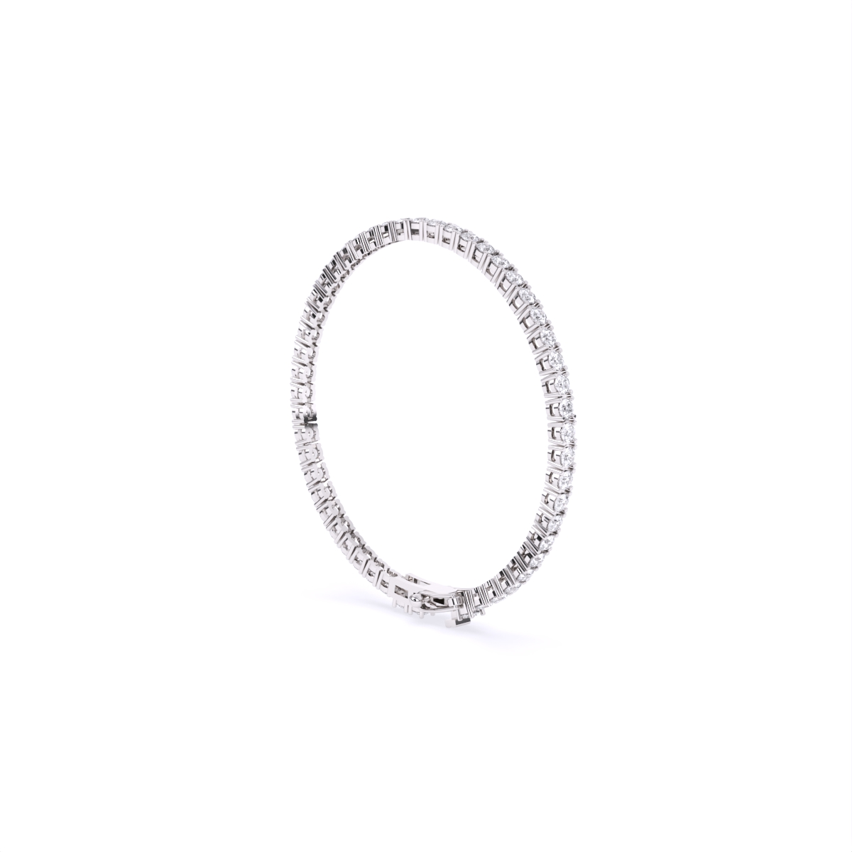 14K Gold Round Solitaire Tennis Bracelet