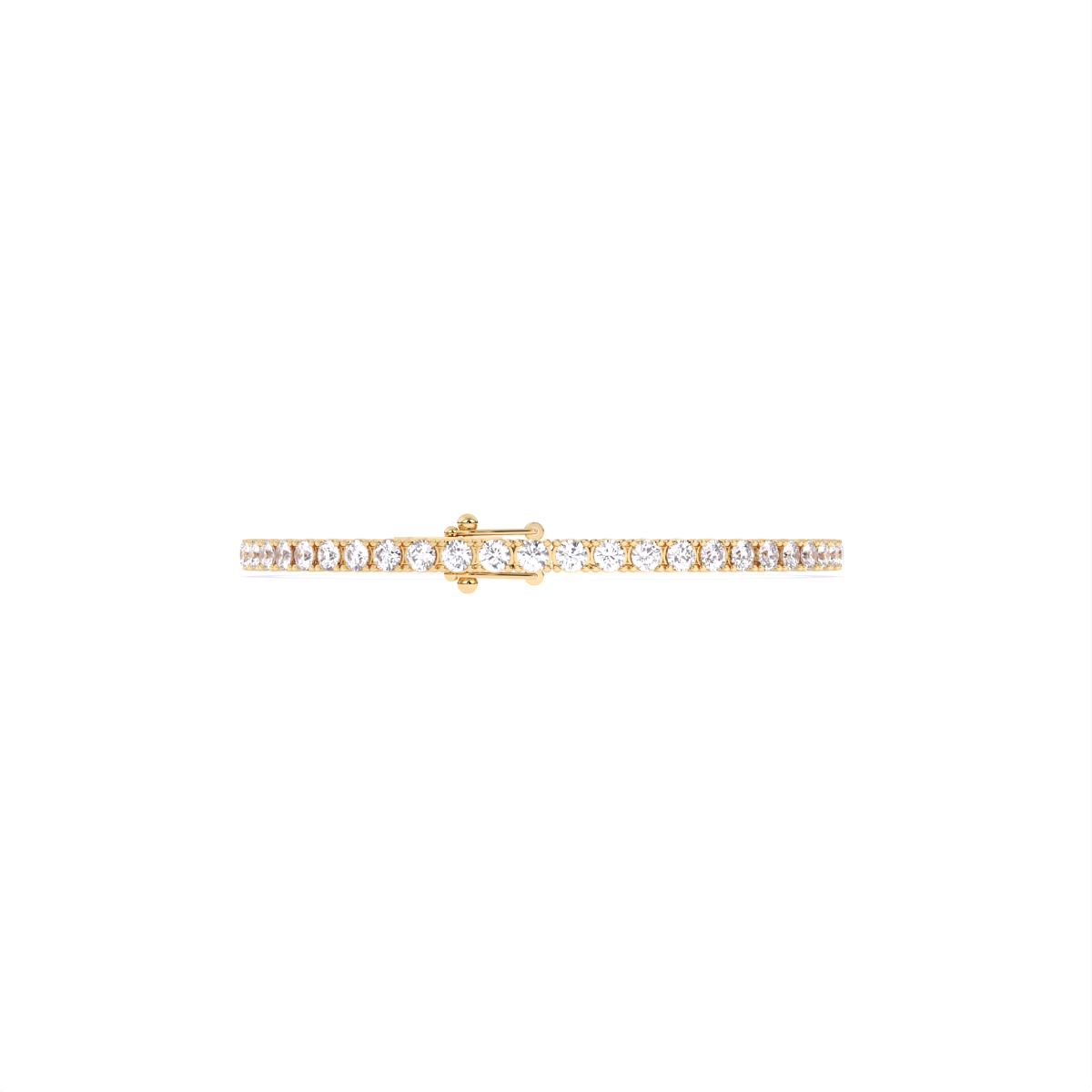 14K Gold Round Solitaire Tennis Bracelet