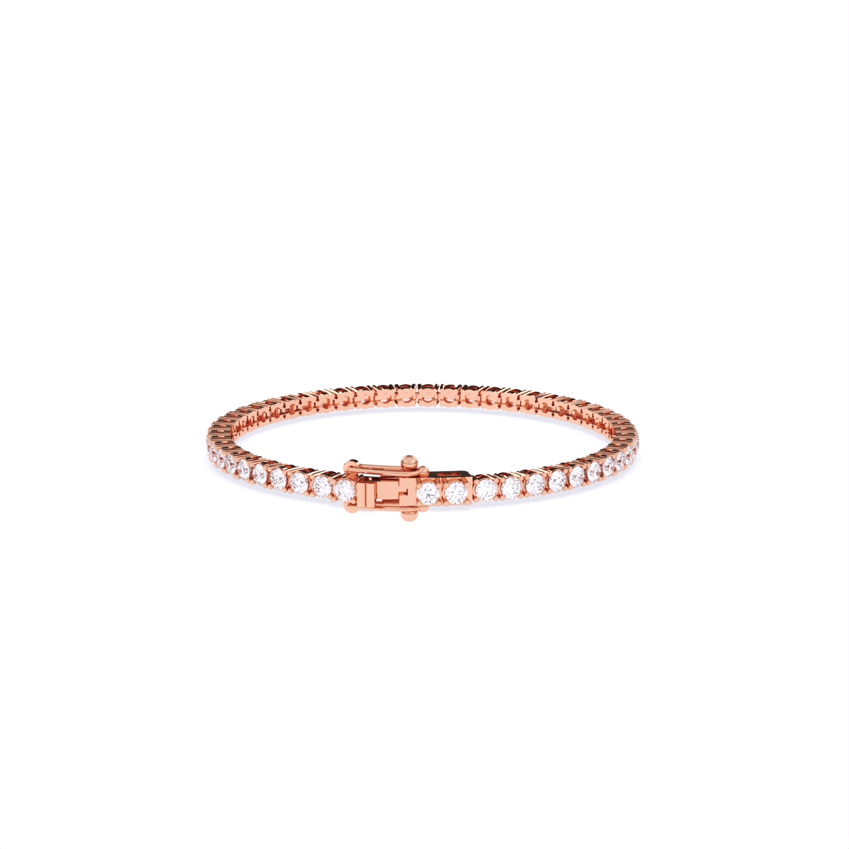 14K Gold Round Solitaire Tennis Bracelet