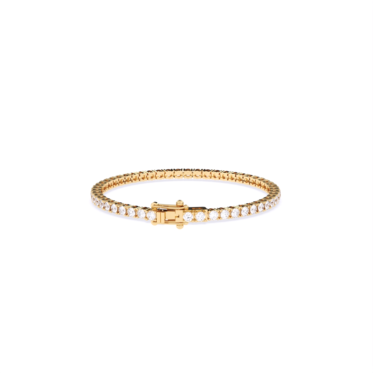 14K Gold Round Solitaire Tennis Bracelet