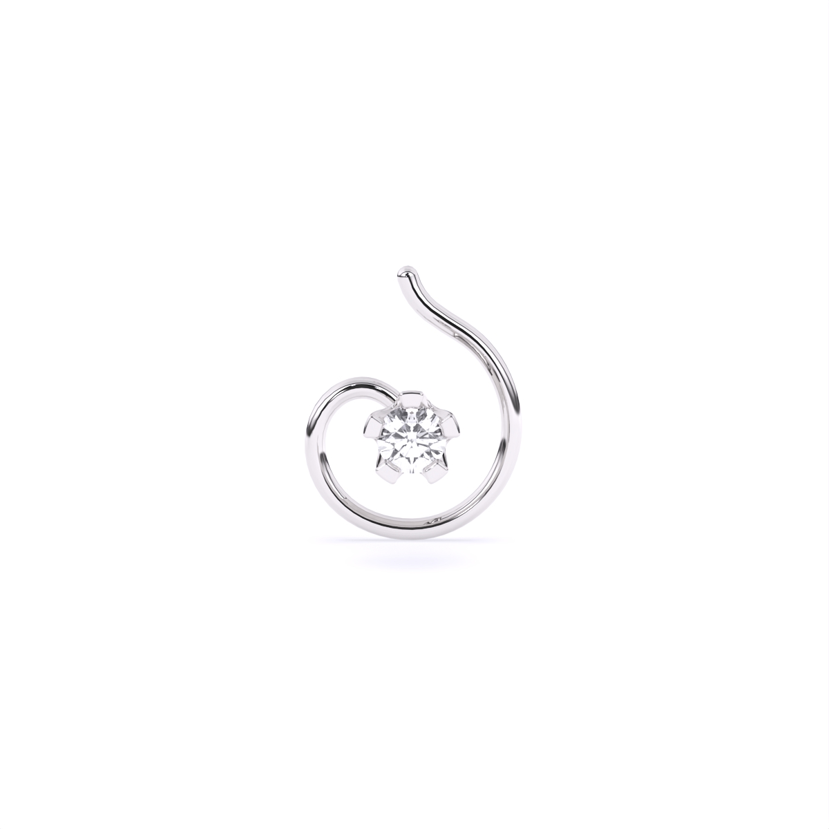Round Six Prong Lab Diamond Nose Pin