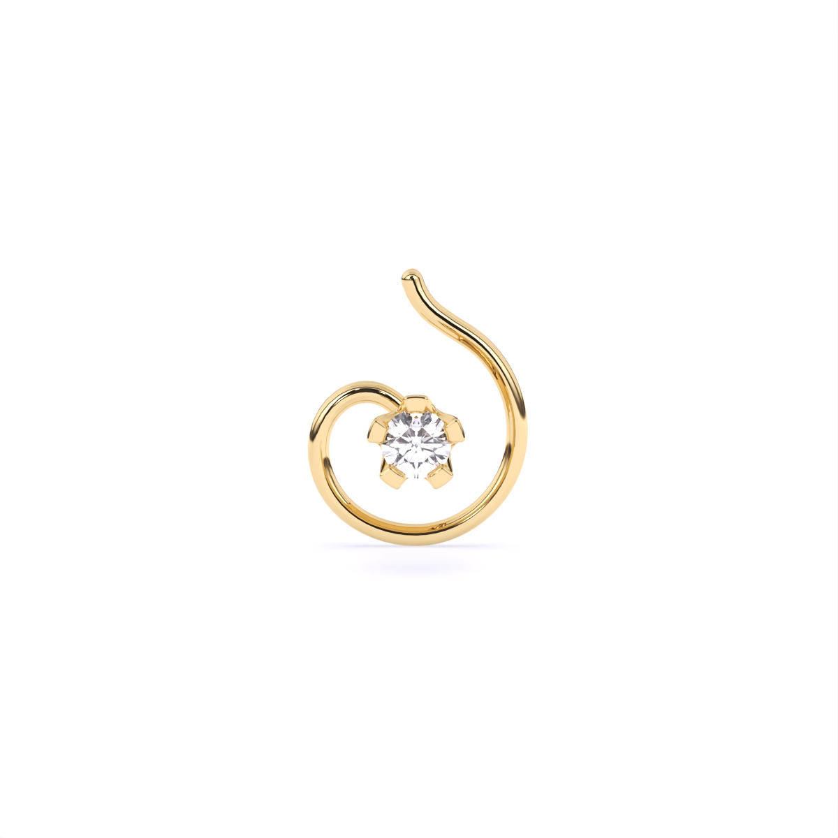 Round Six Prong Lab Diamond Nose Pin