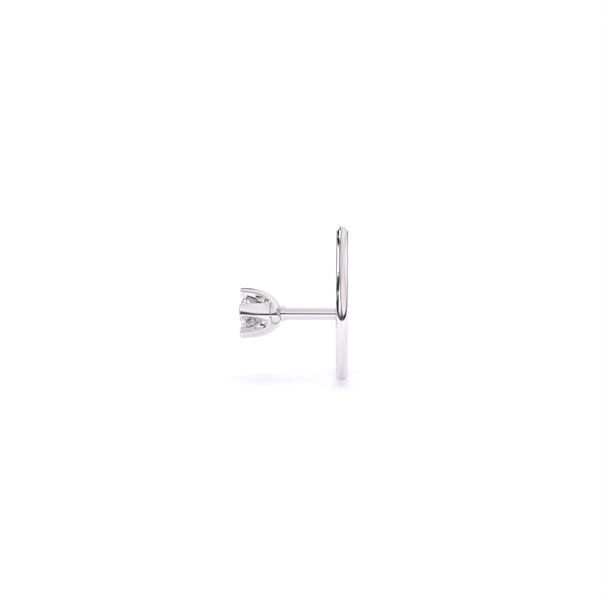 Round Six Prong Lab Diamond Nose Pin