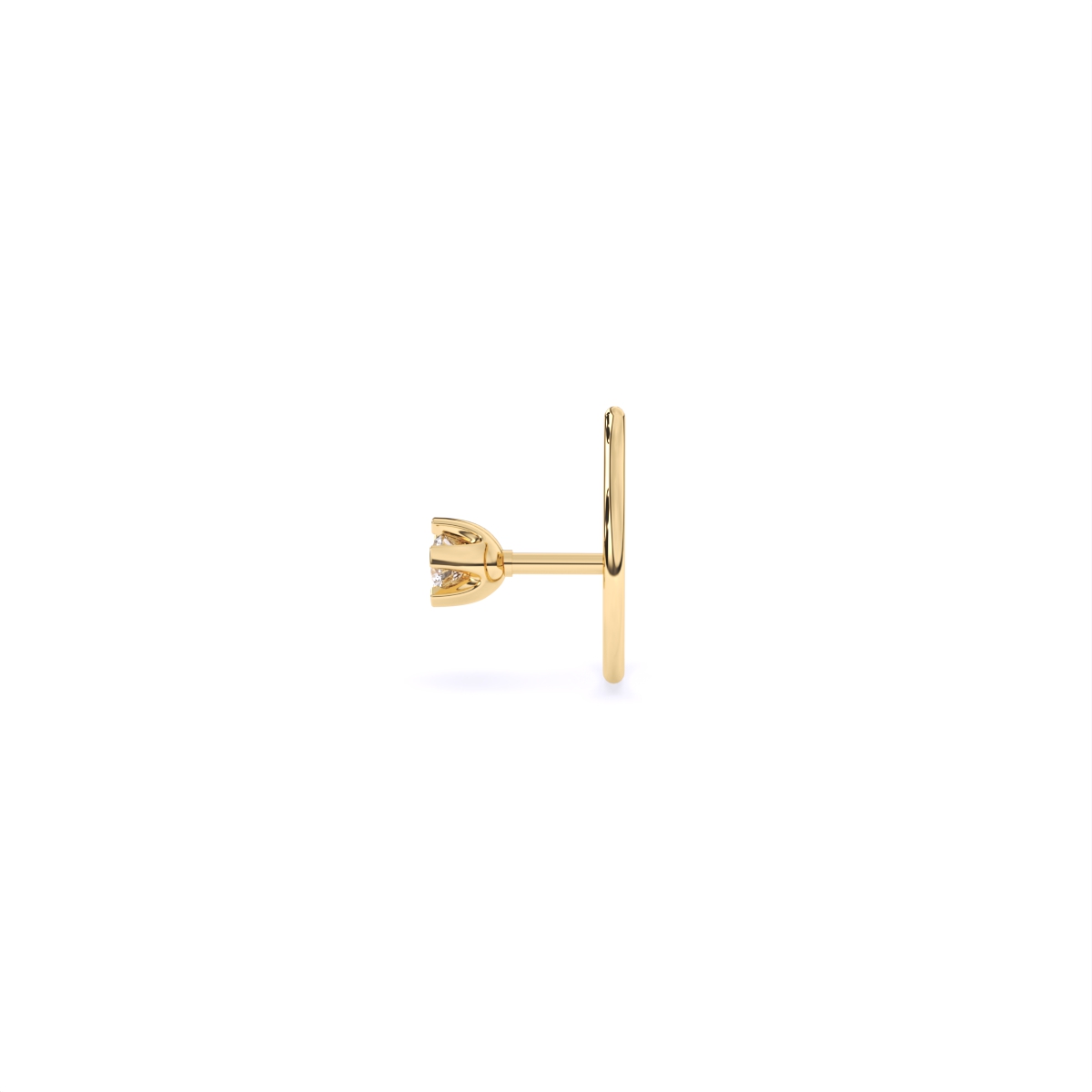 Round Six Prong Lab Diamond Nose Pin