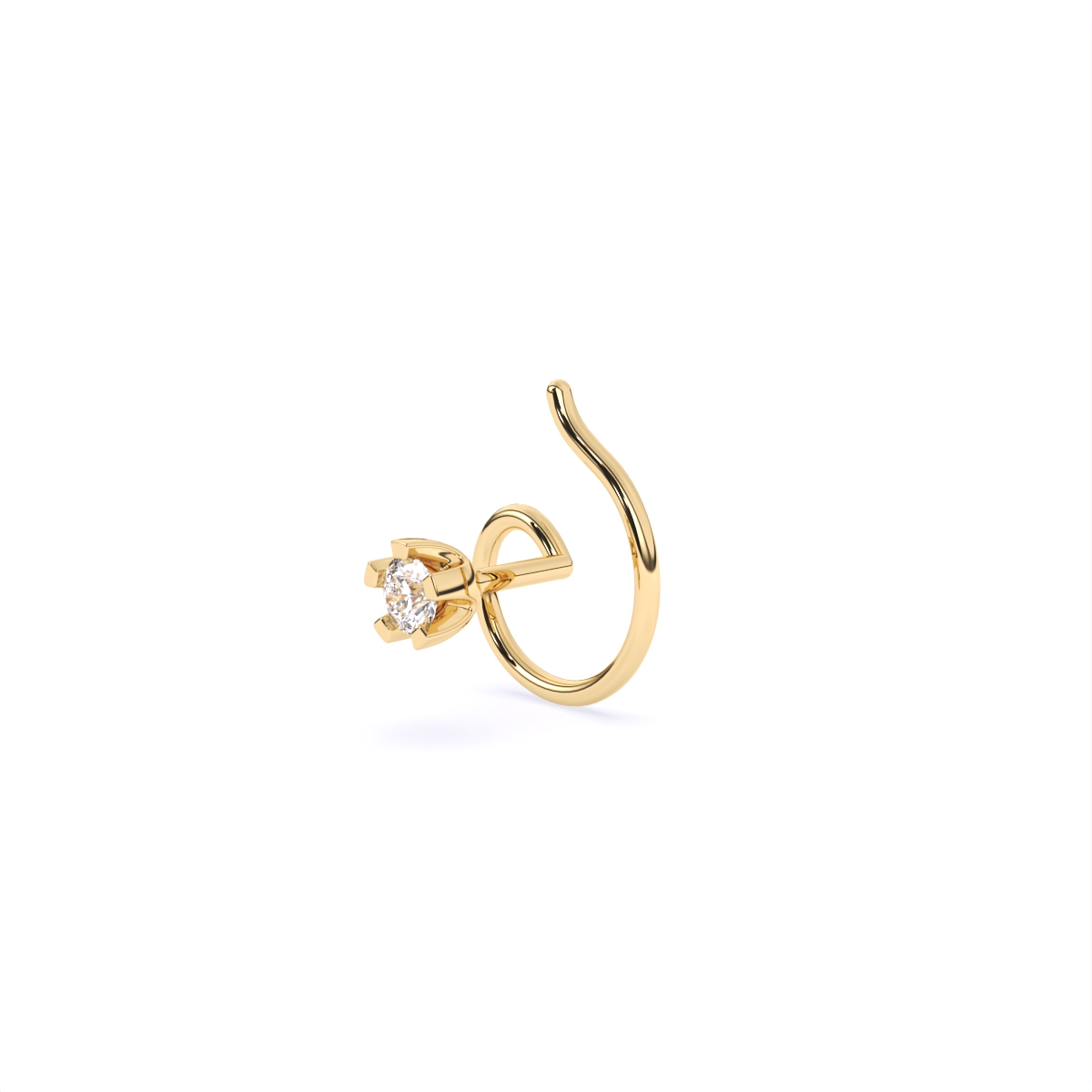 Round Six Prong Lab Diamond Nose Pin