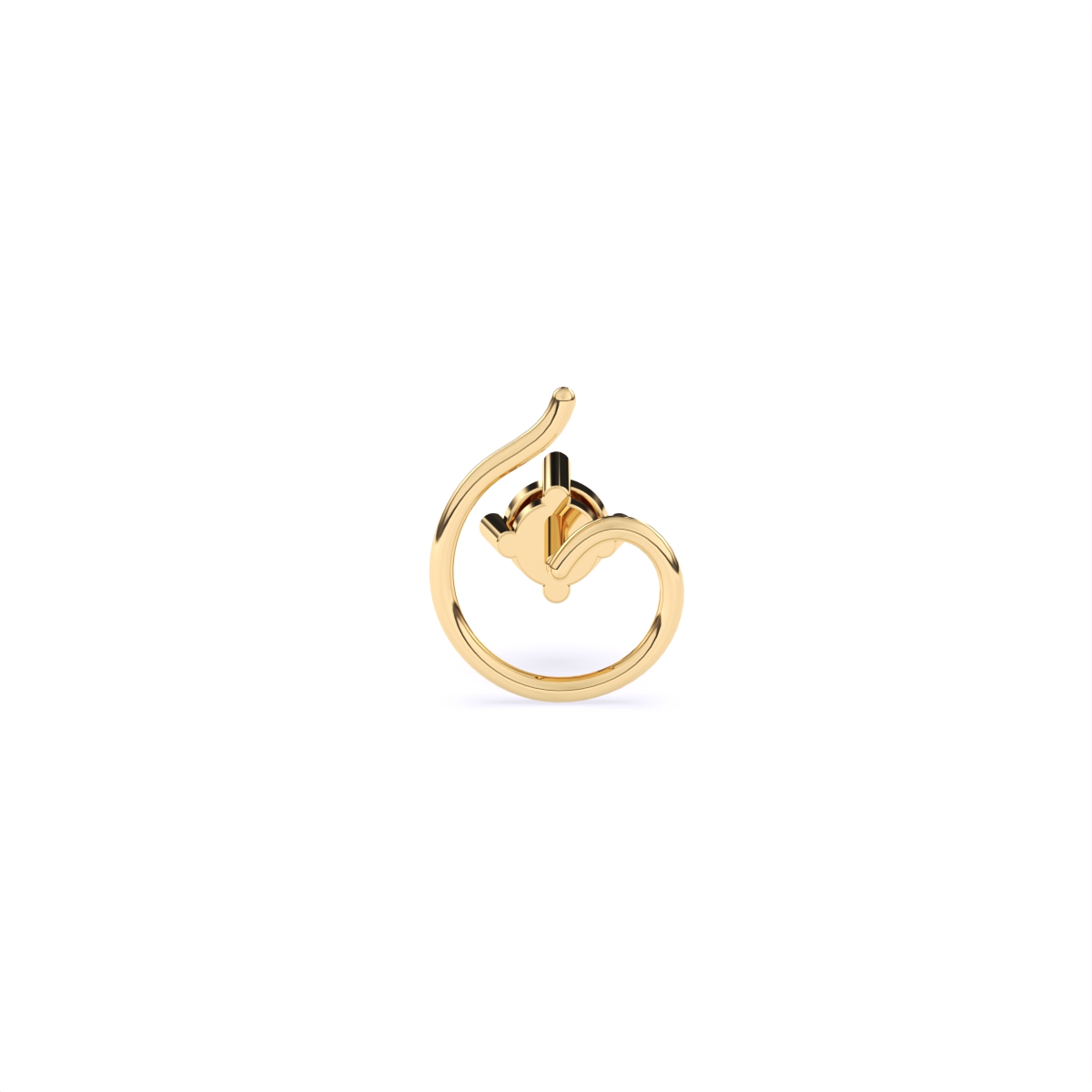 Round Four Prong lab Diamond Solitaire Nose Pin