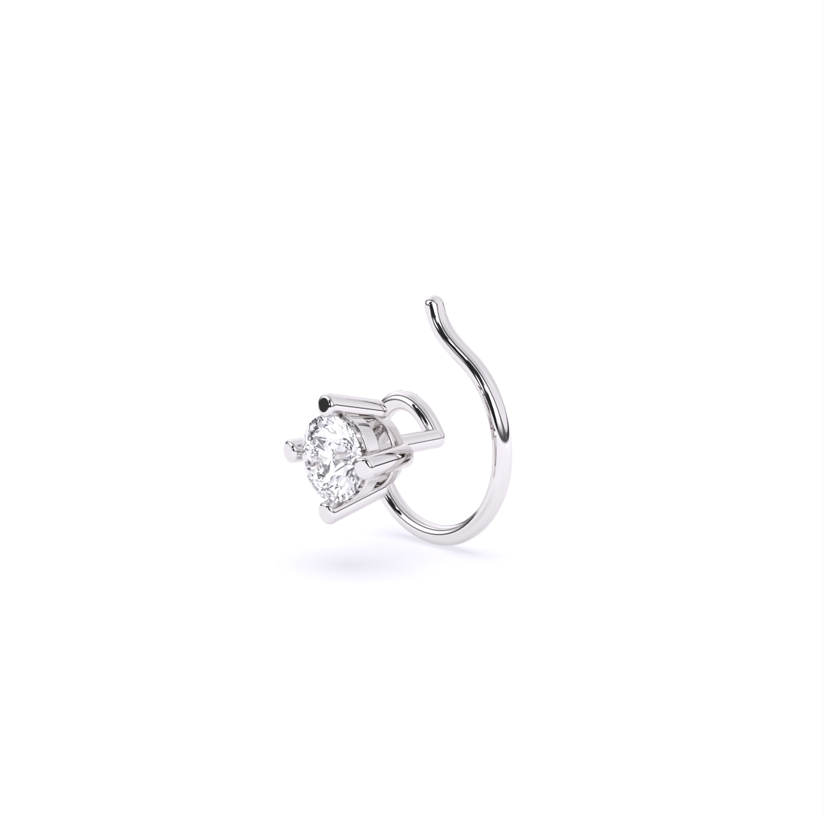 Round Four Prong lab Diamond Solitaire Nose Pin