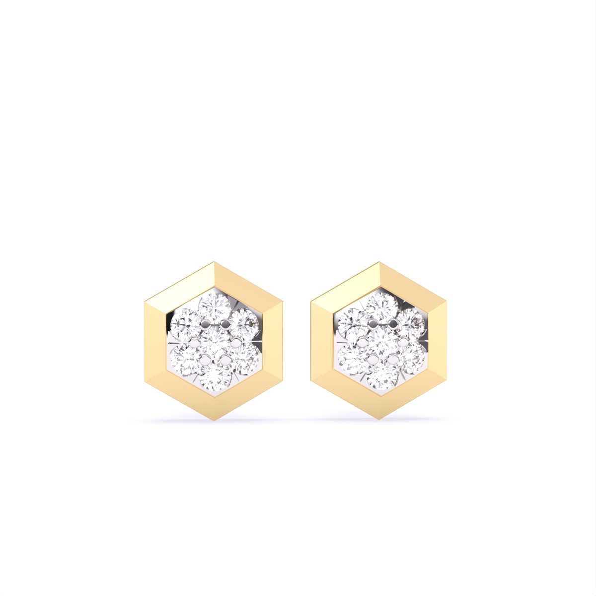 Hexagon Style Lab Grown Diamond Earrings