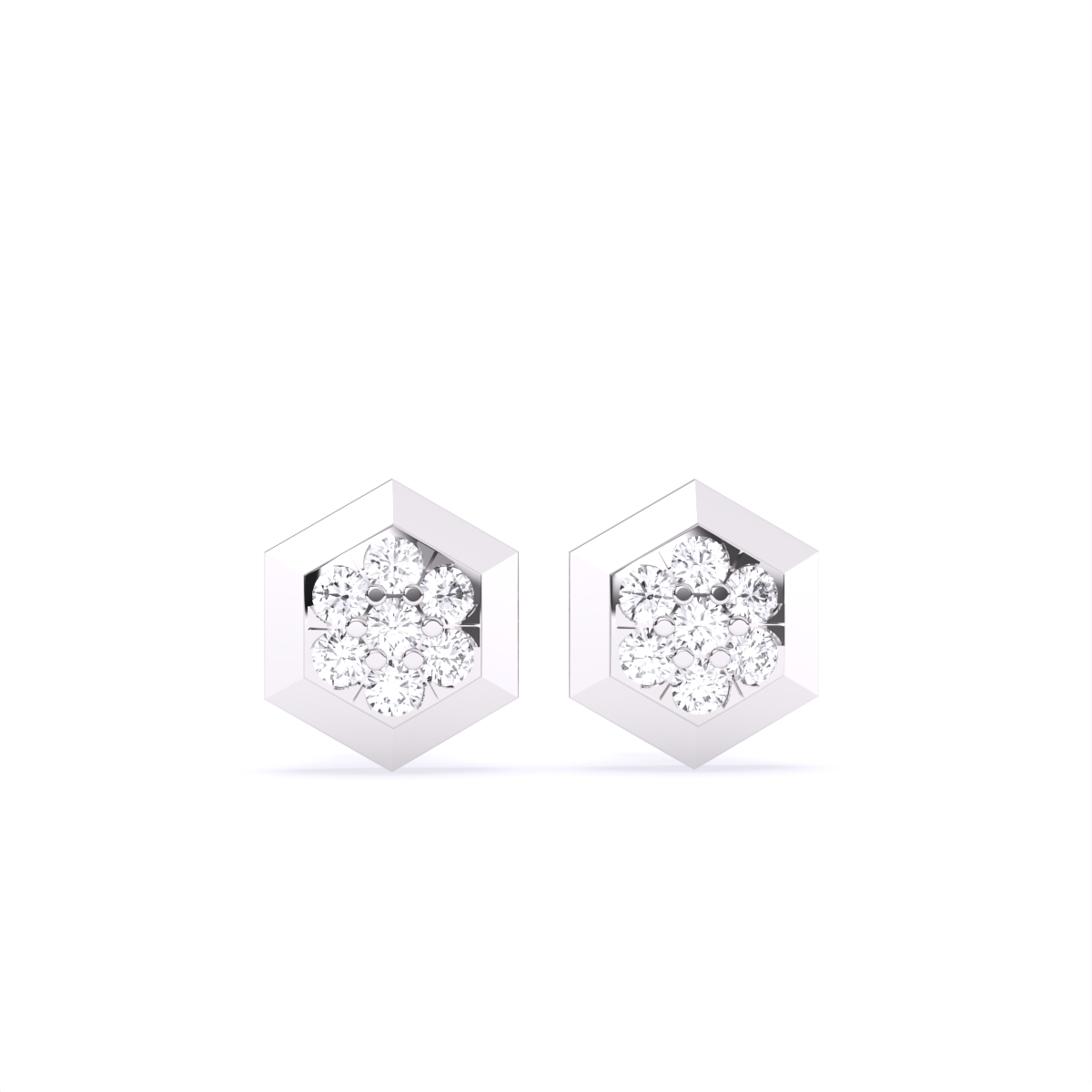 Hexagon Style Lab Grown Diamond Earrings