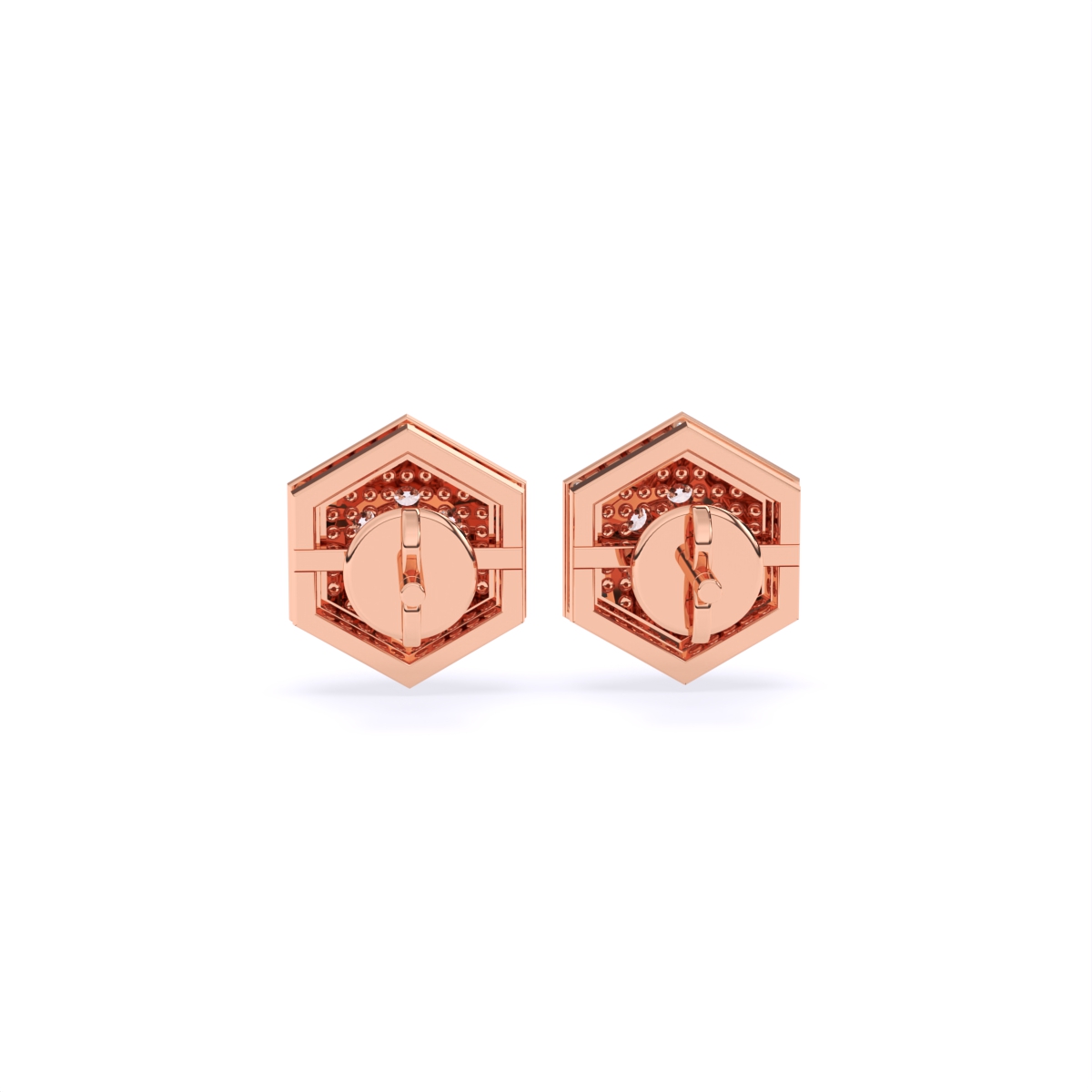 Hexagon Style Lab Grown Diamond Earrings