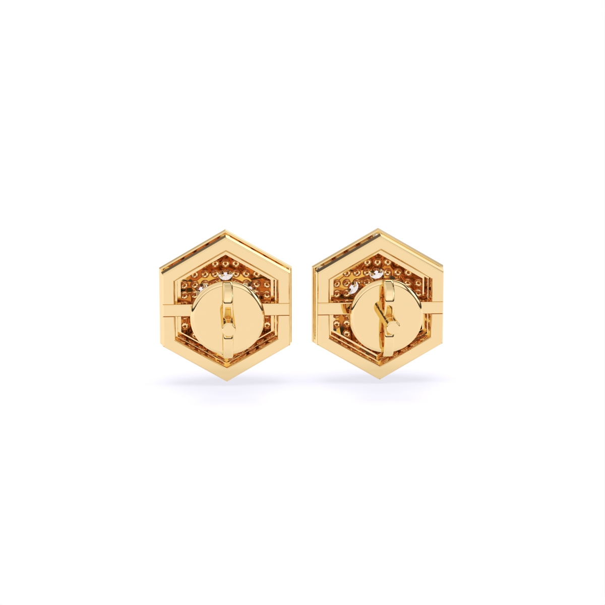 Hexagon Style Lab Grown Diamond Earrings