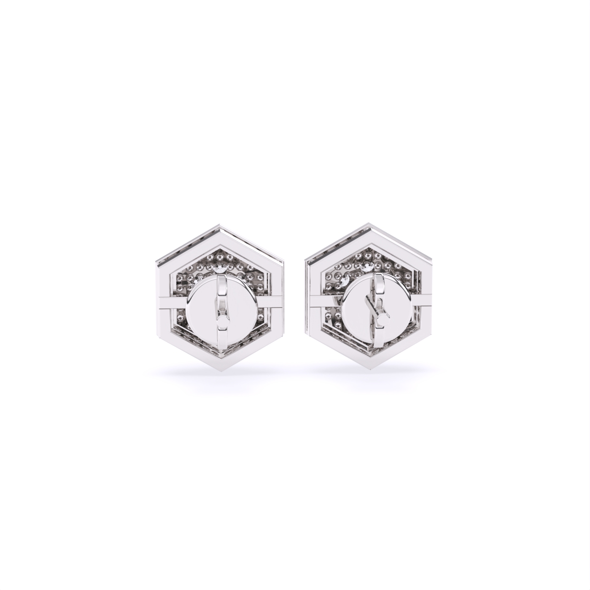 Hexagon Style Lab Grown Diamond Earrings