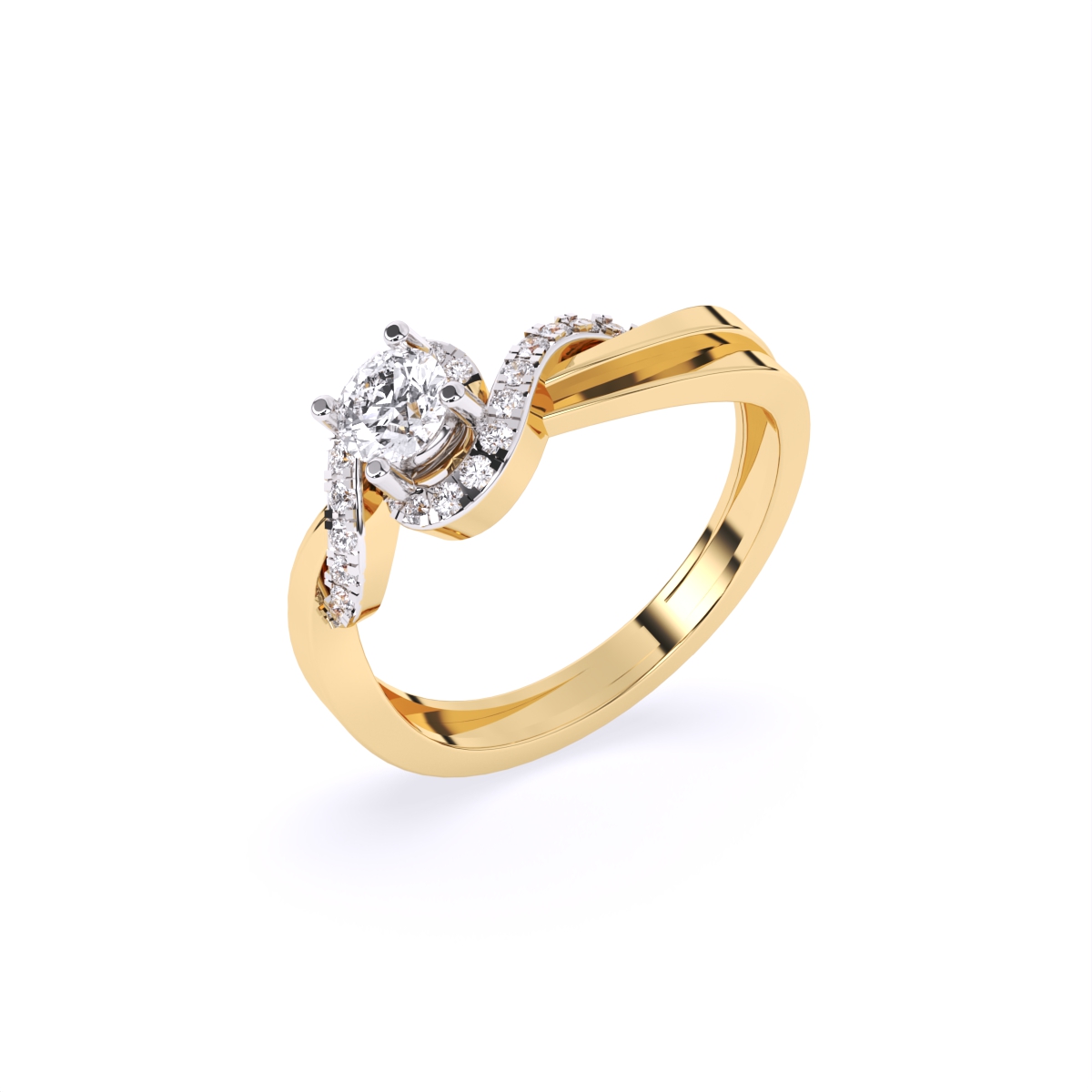 Modern Enchanted Twist Diamond Ring