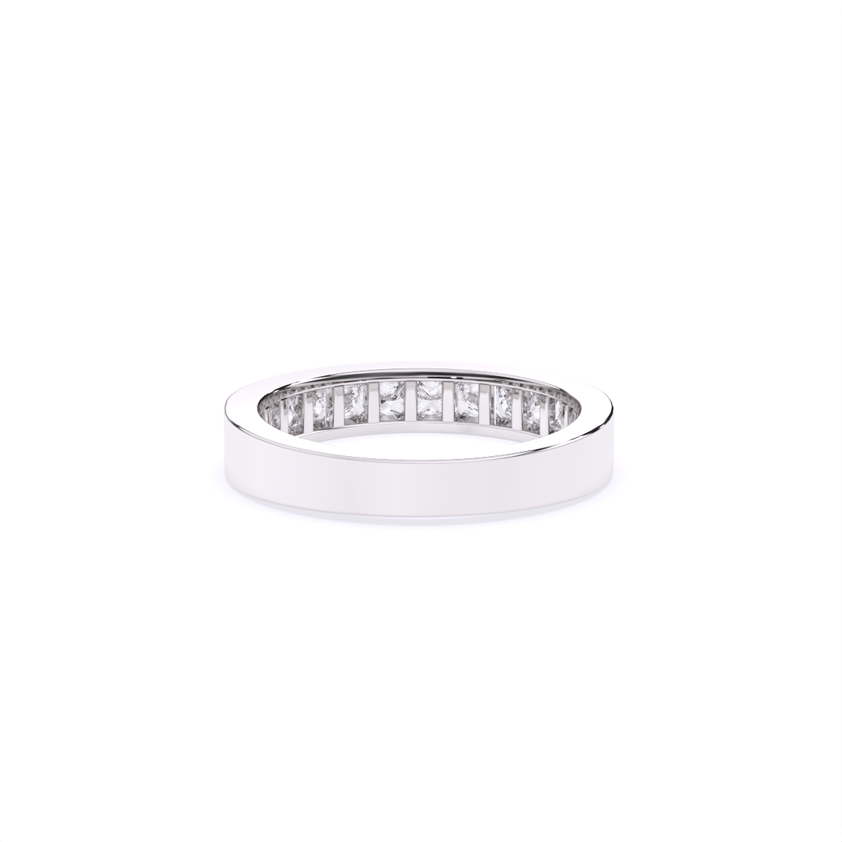 Sleek Channel Princess Cut Diamond Band