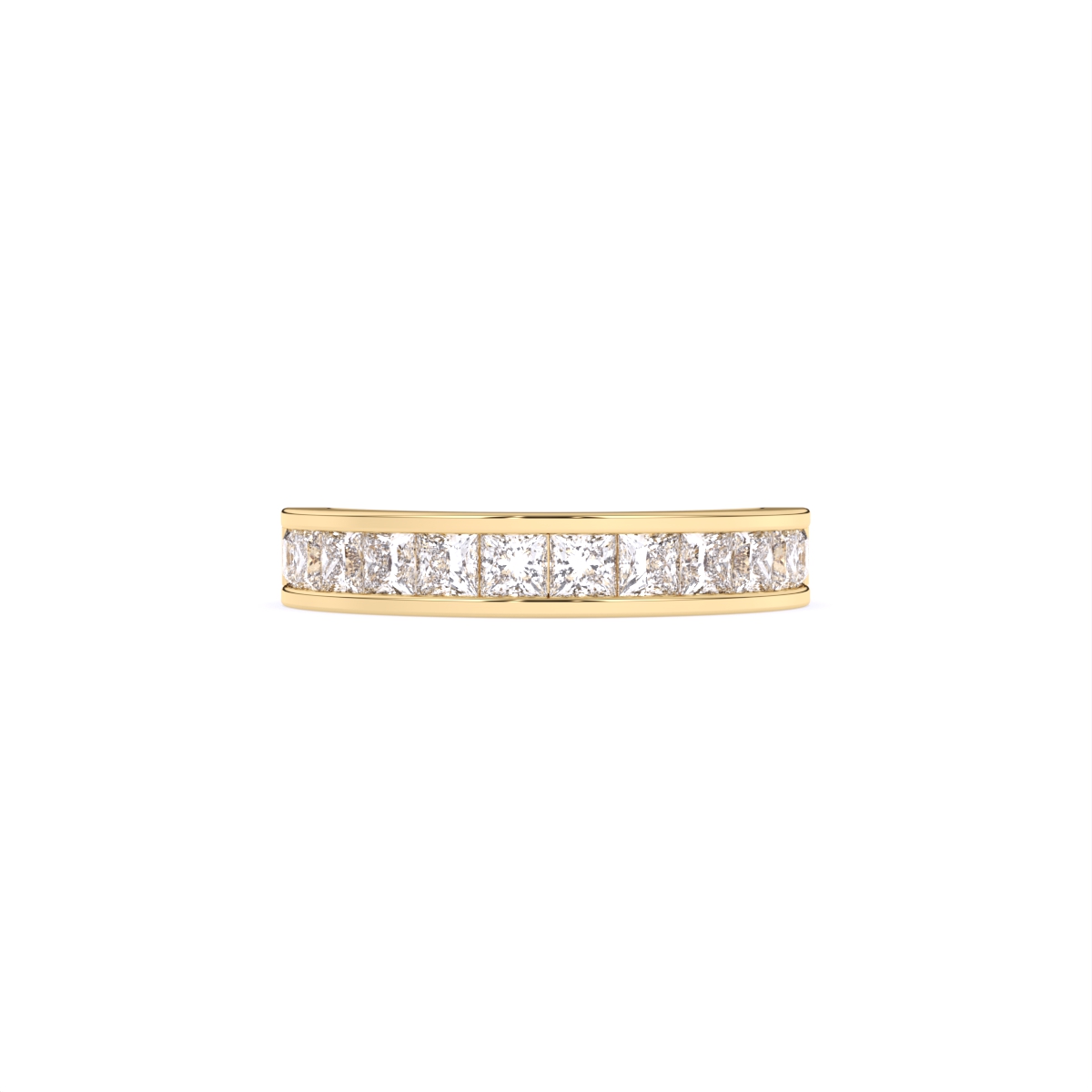 Sleek Channel Princess Cut Diamond Band