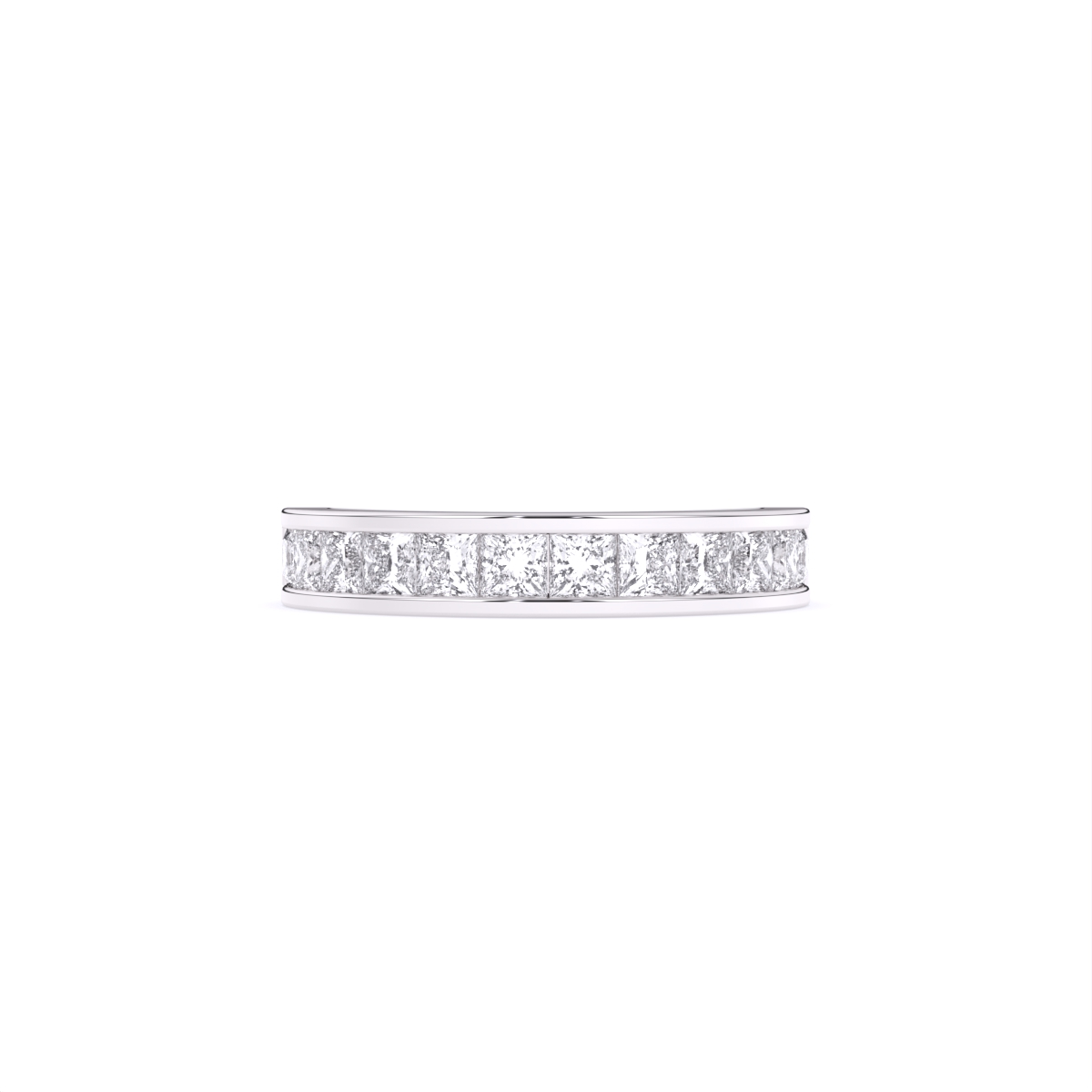 Sleek Channel Princess Cut Diamond Band