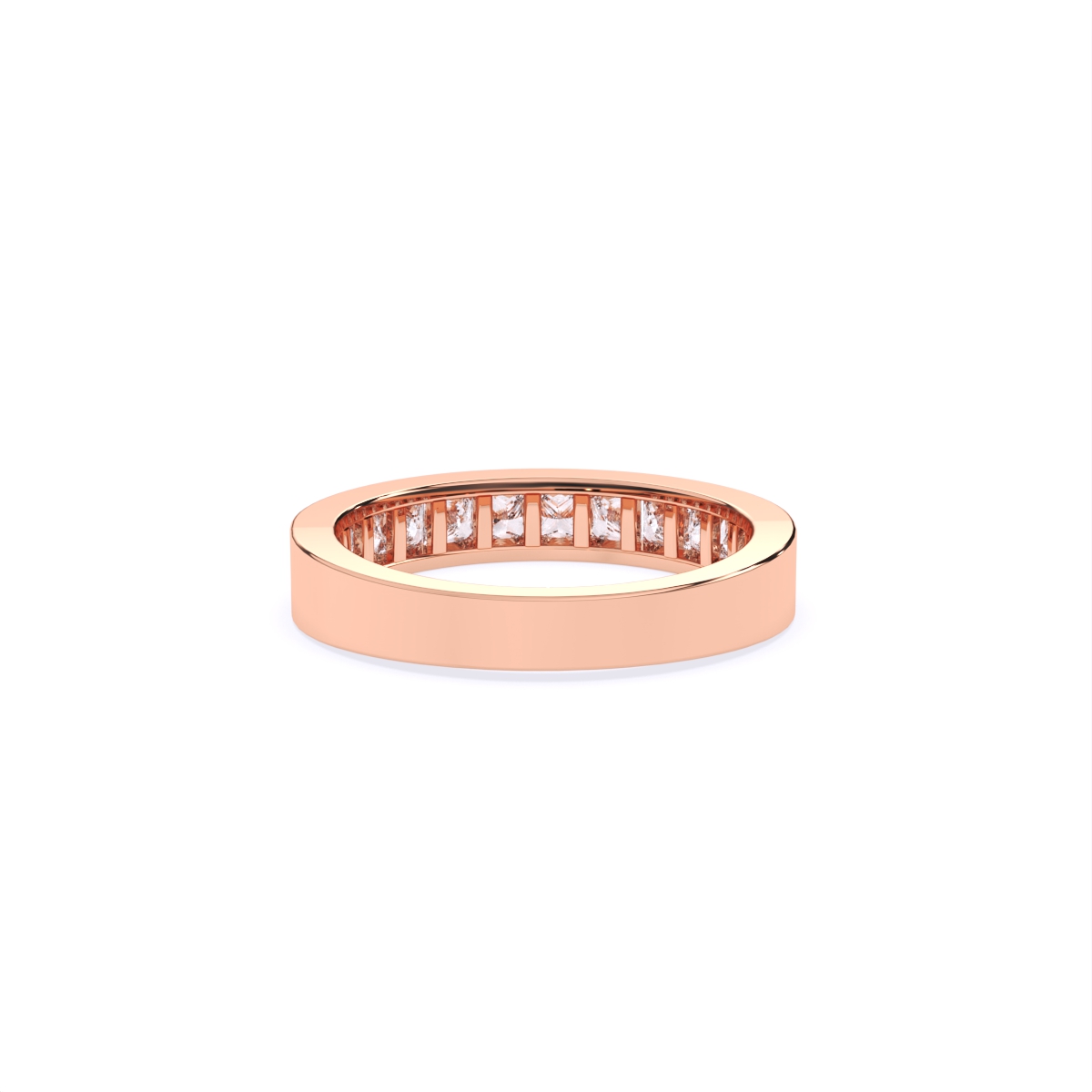 Sleek Channel Princess Cut Diamond Band