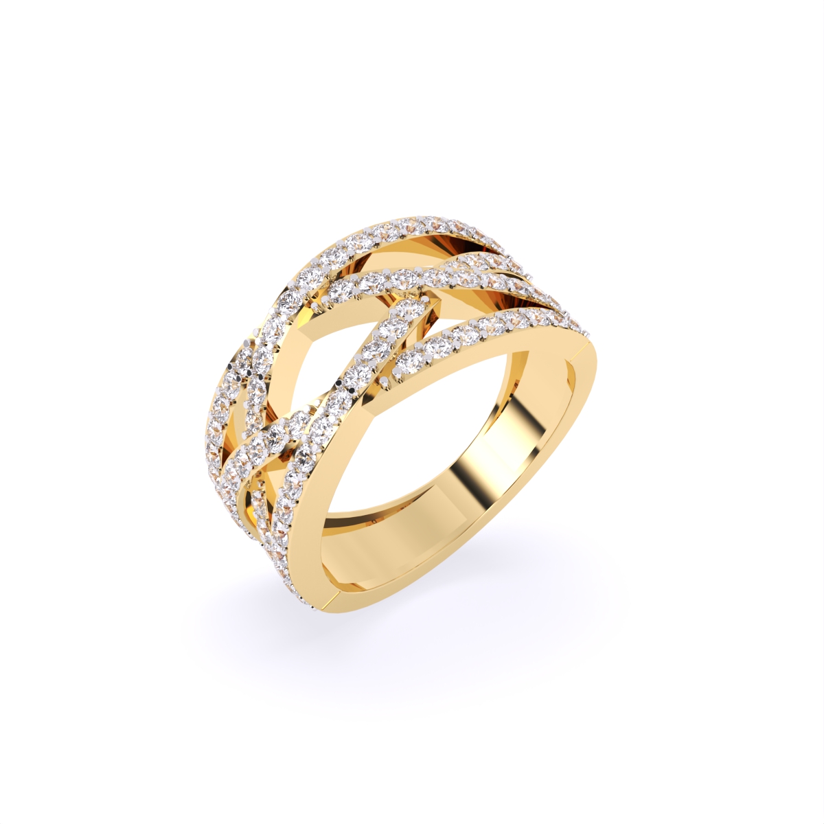Criss-cross statement Diamond Ring