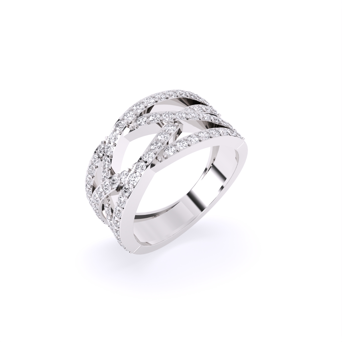 Criss-cross statement Diamond Ring