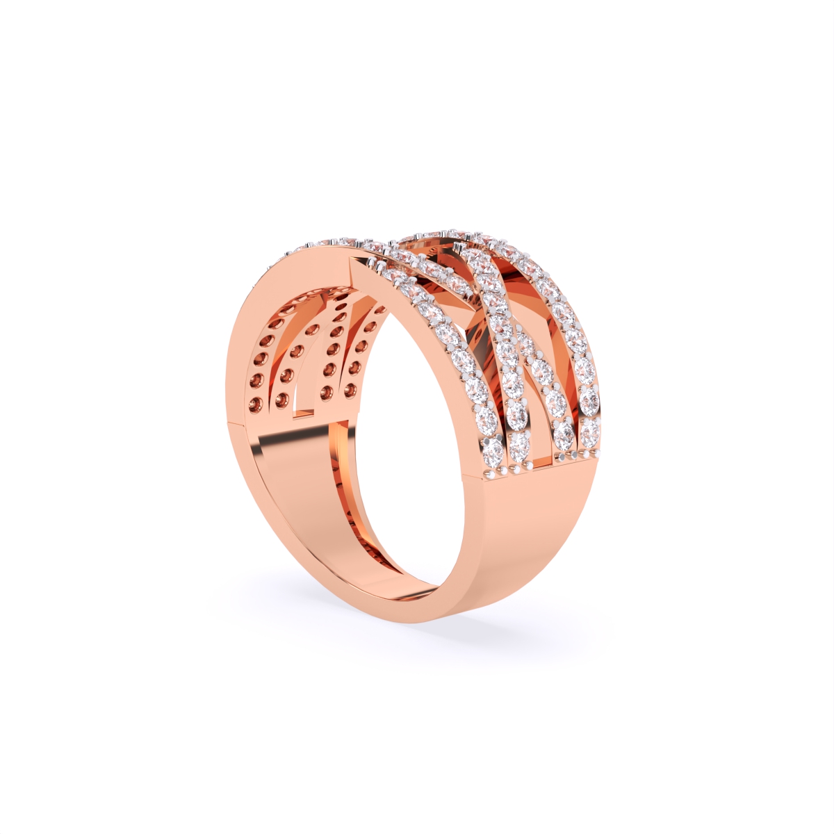 Criss-cross statement Diamond Ring