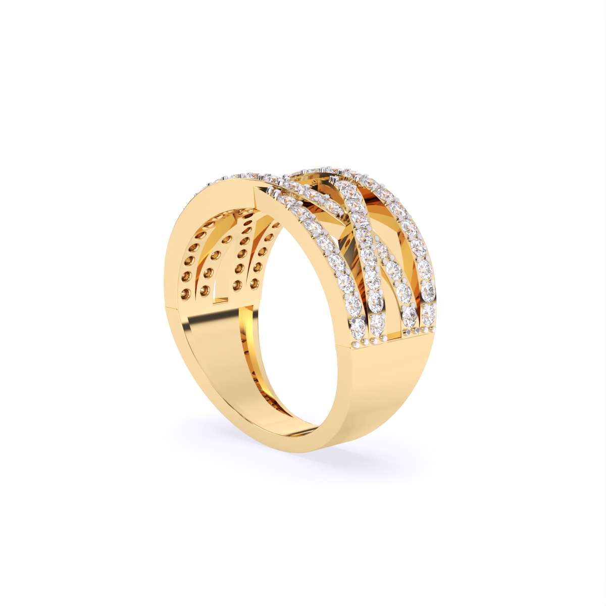 Criss-cross statement Diamond Ring