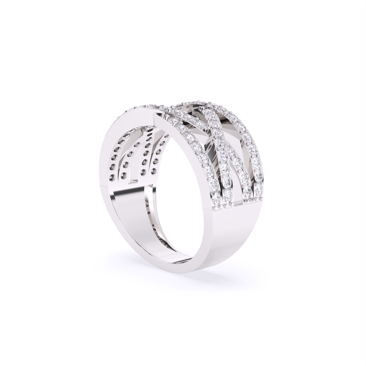 Criss-cross statement Diamond Ring