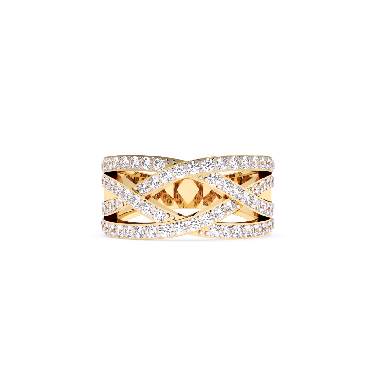 Criss-cross statement Diamond Ring