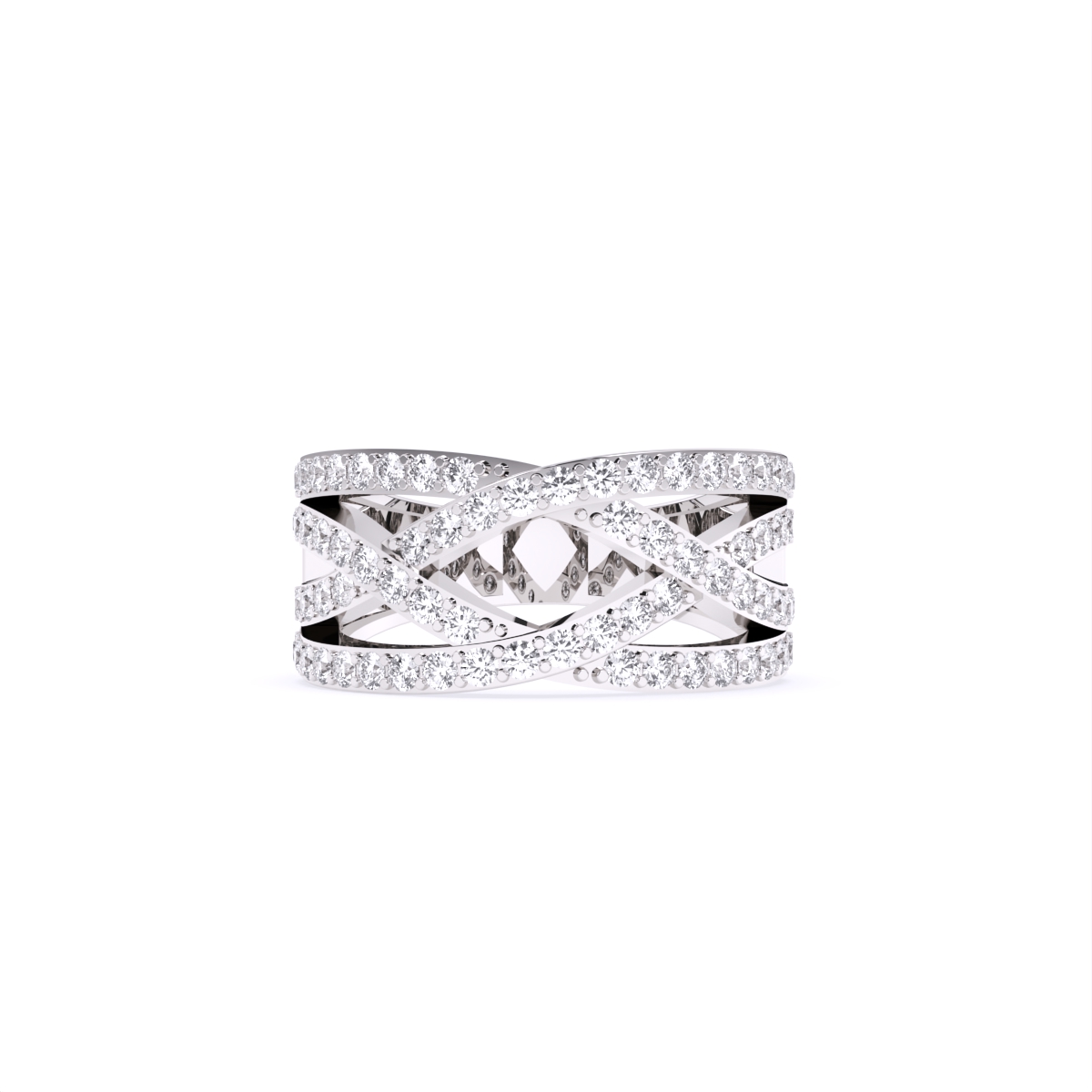 Criss-cross statement Diamond Ring