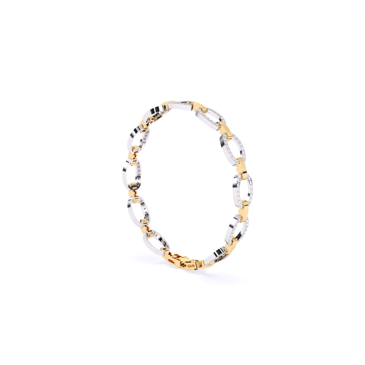 Oval Link Chain Diamond Bracelet
