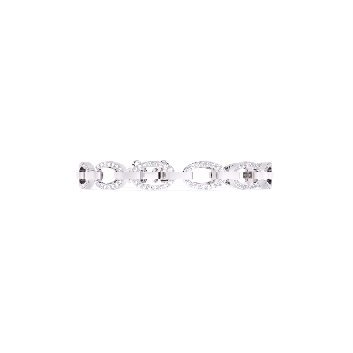 Oval Link Chain Diamond Bracelet