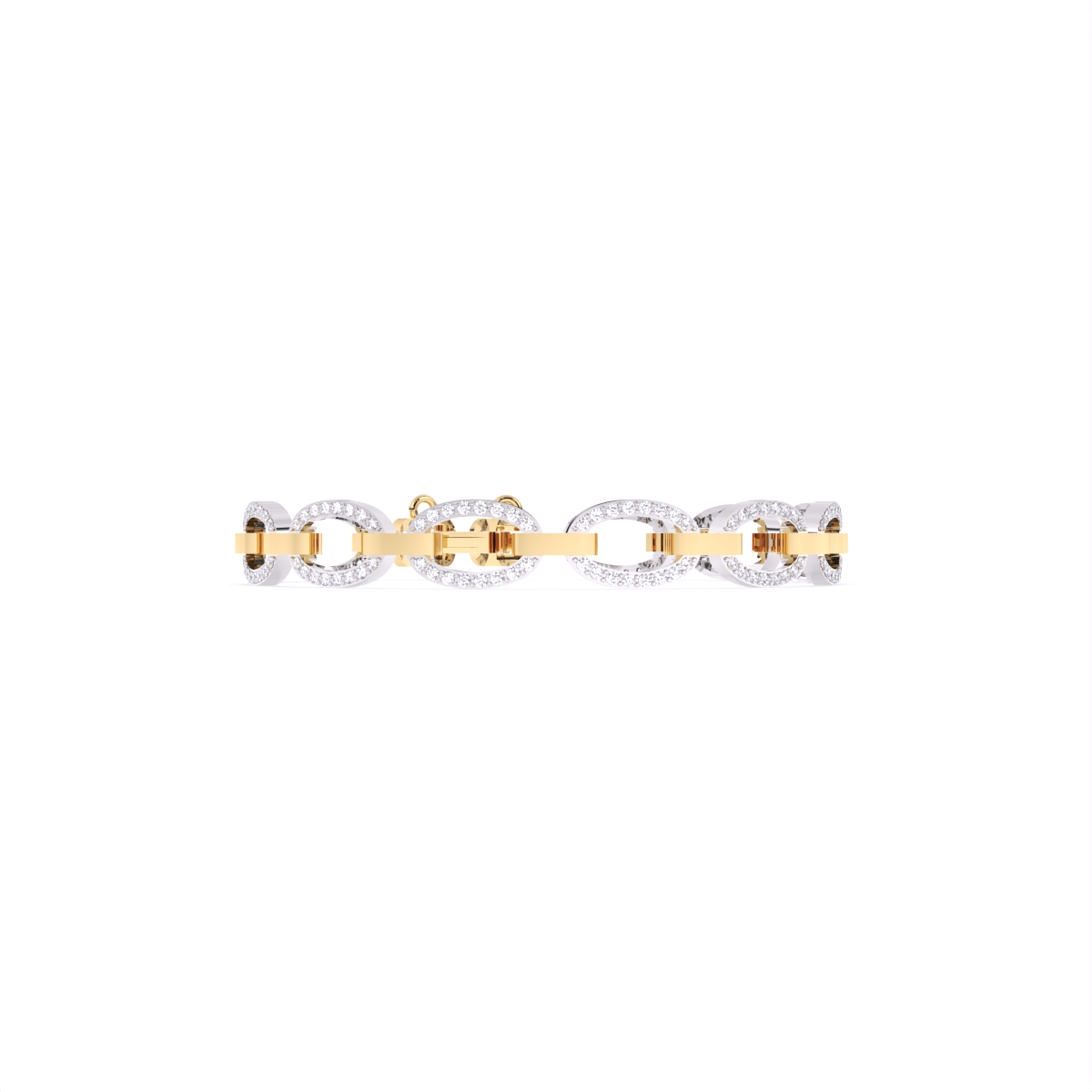 Oval Link Chain Diamond Bracelet
