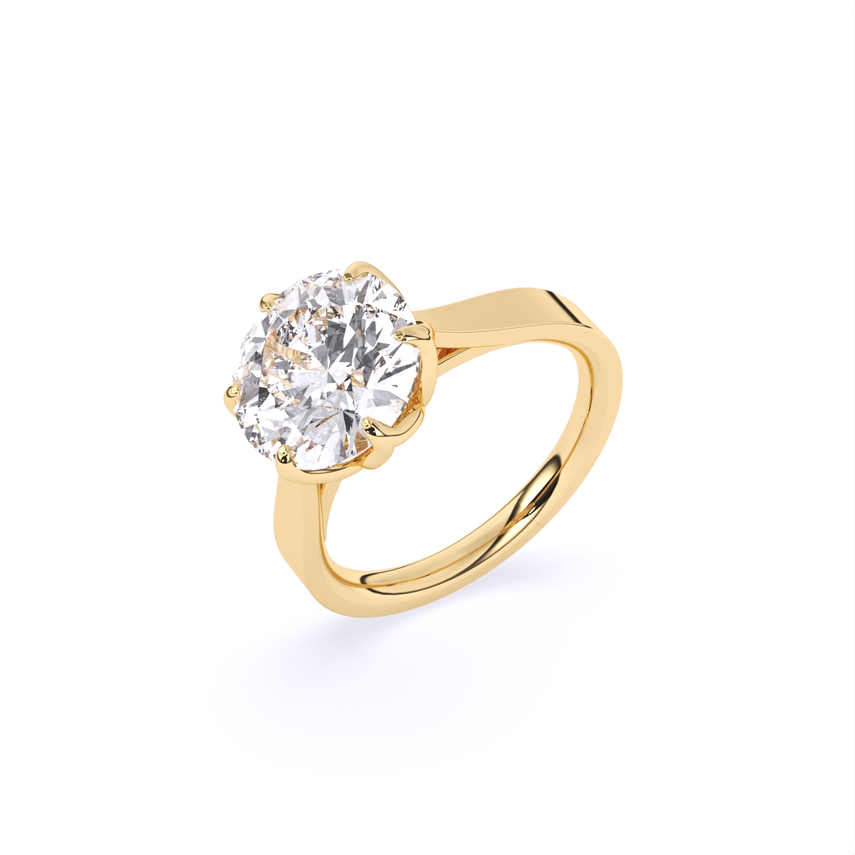 Six Prongs Solitaire Diamond Ring