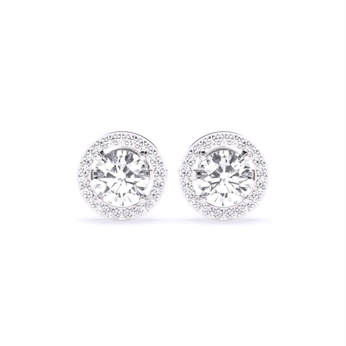 Whispering Halo Diamond Studs