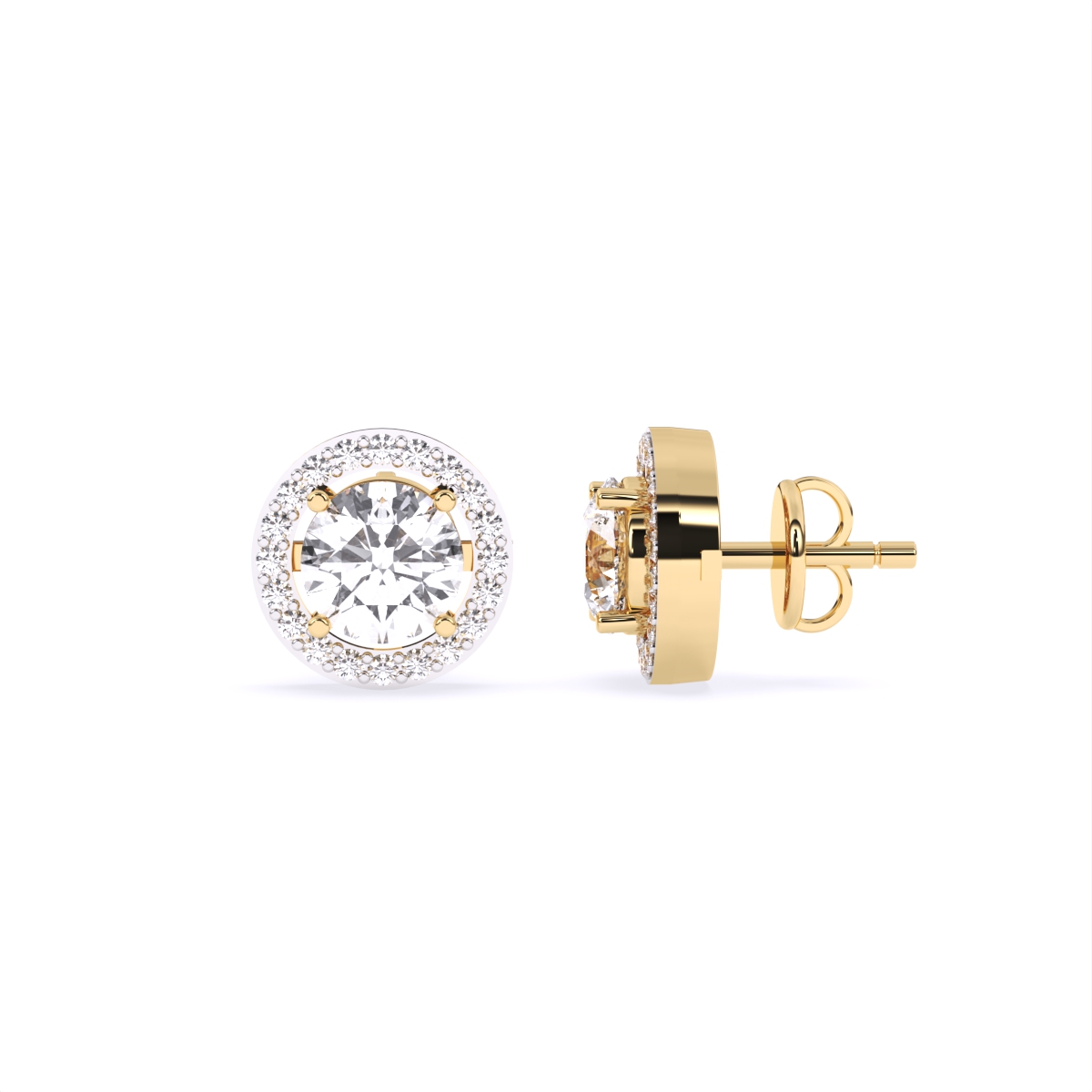 Whispering Halo Diamond Studs