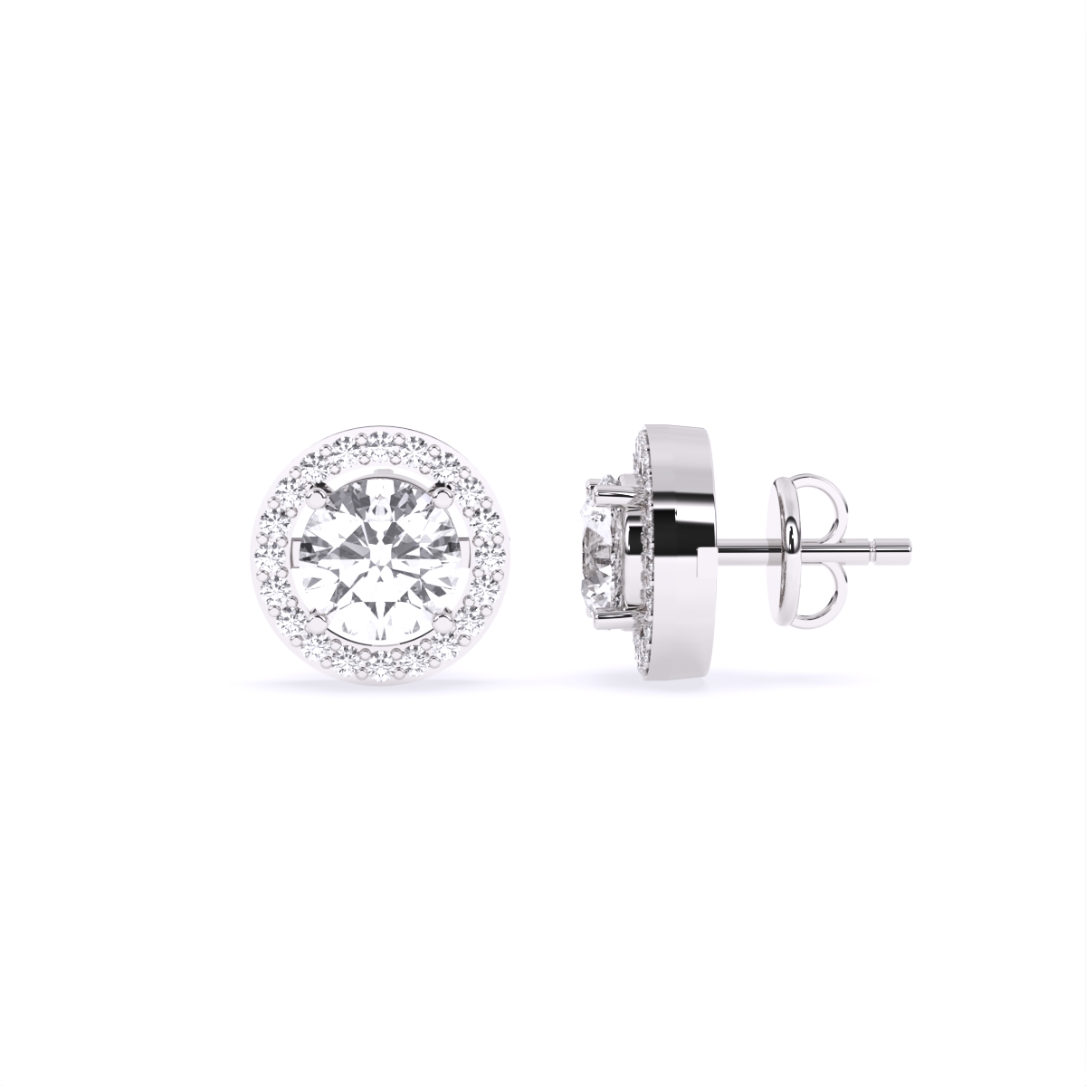 Whispering Halo Diamond Studs
