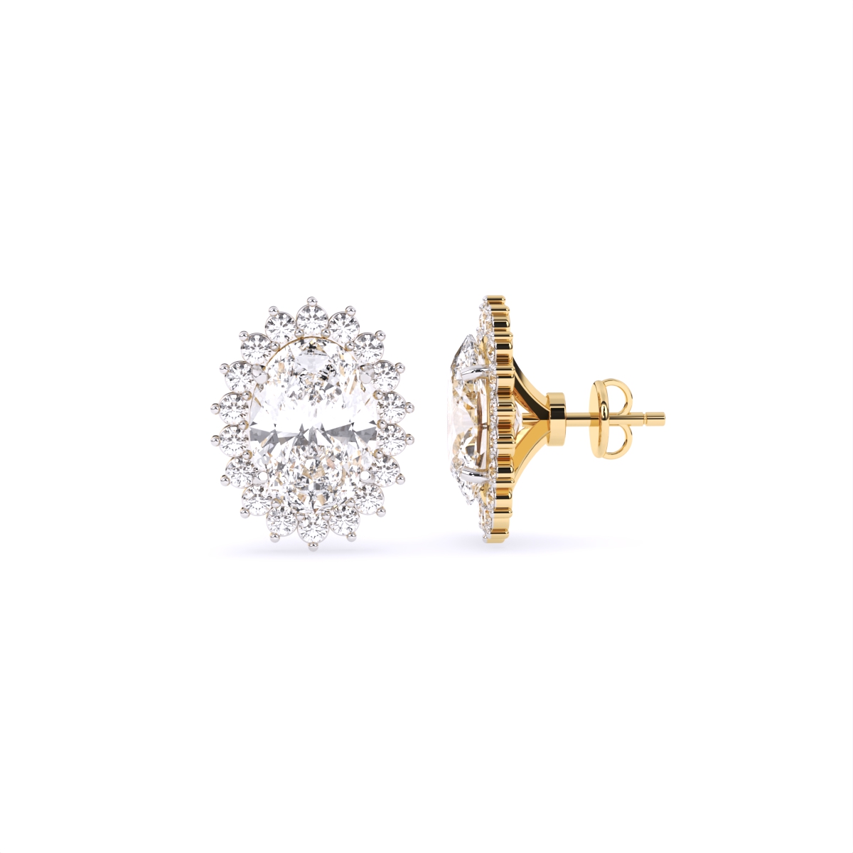 Petite Halo Diamond Studs