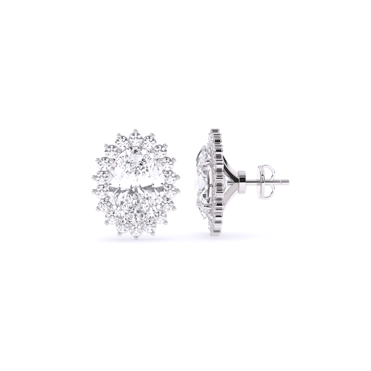 Petite Halo Diamond Studs