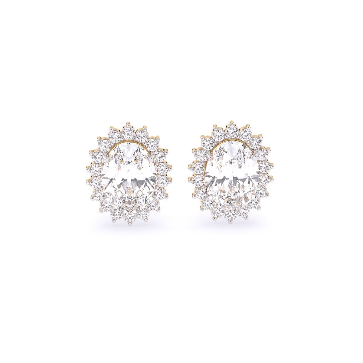 Petite Halo Diamond Studs