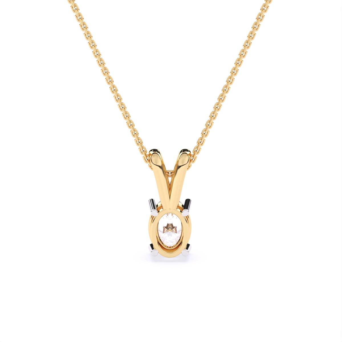 Sleek Oval Diamond Pendant