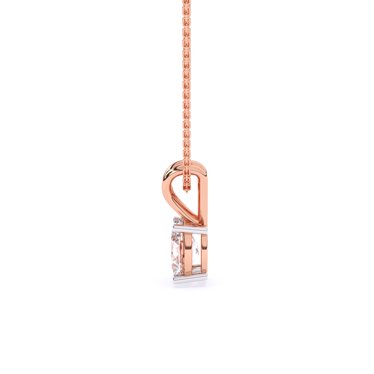 Sleek Oval Diamond Pendant